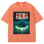 Unisex Akira Printed Washed Tee