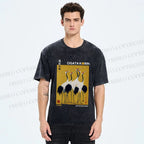 Unisex Ogata Korin Red Crown Cranes Printed Washed Tee