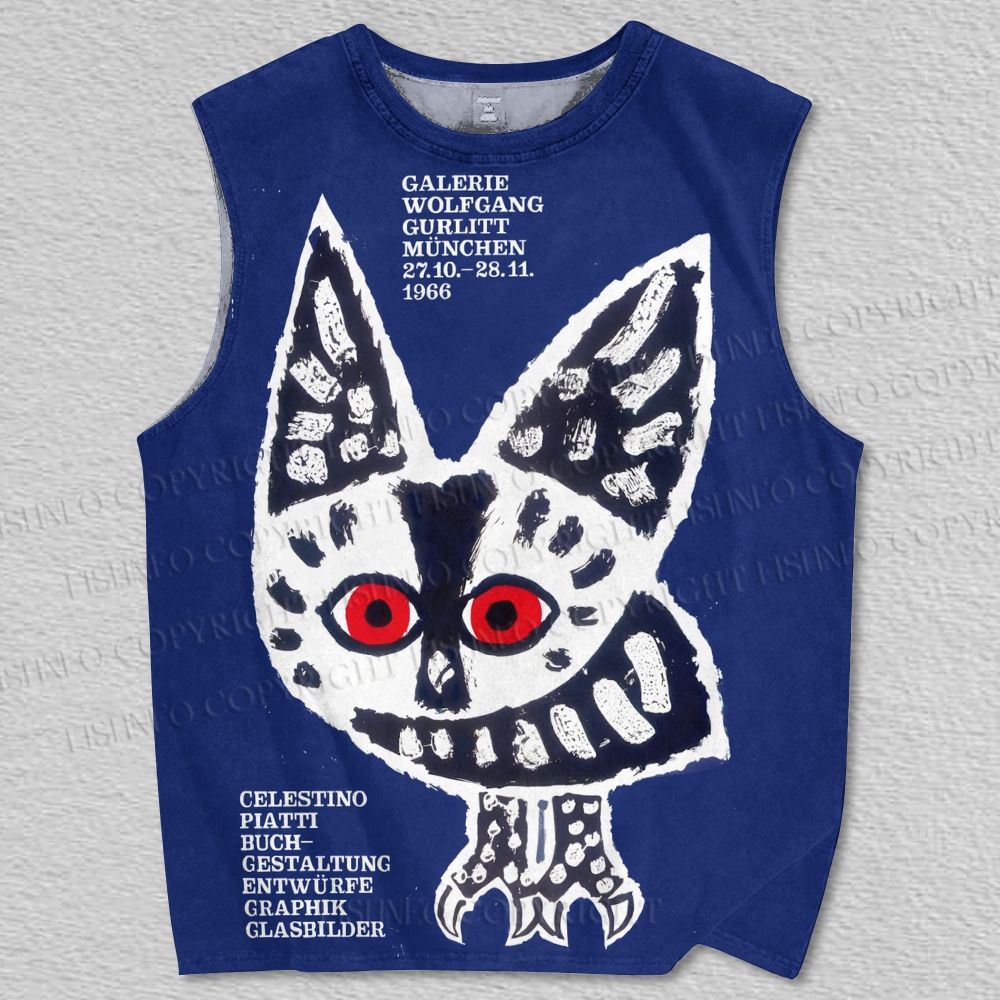 Unisex Art Owl Printed Tank Top