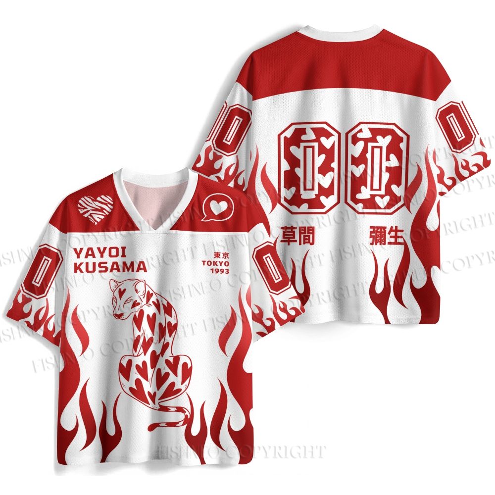 Yayoi Kusama Panther With Heart Jersey Shirts