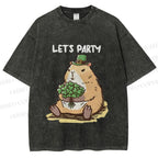 Unisex St.Patrick's Capybara Printed Washed Tee
