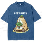 Unisex St.Patrick's Capybara Printed Washed Tee