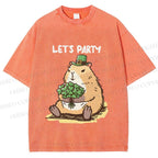 Unisex St.Patrick's Capybara Printed Washed Tee