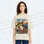 Unisex 1967 Japan Ukiyo-e Beauty Printed Washed Tee