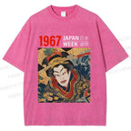 Unisex 1967 Japan Ukiyo-e Beauty Printed Washed Tee