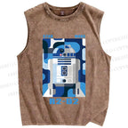 Unisex Star Wars R2-D2 Printed Washed Tank Top