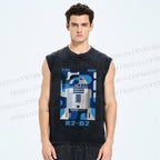 Unisex Star Wars R2-D2 Printed Washed Tank Top