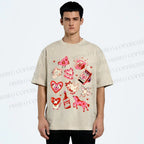 Unisex Valentine's Day Printed Washed Tee