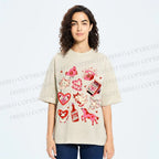 Unisex Valentine's Day Printed Washed Tee