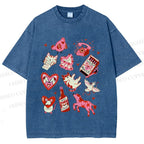 Unisex Valentine's Day Printed Washed Tee