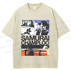 Unisex Samurai Champloo Printed Washed Tee