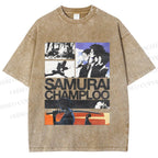 Unisex Samurai Champloo Printed Washed Tee
