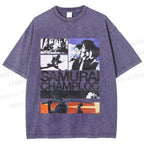 Unisex Samurai Champloo Printed Washed Tee
