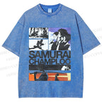Unisex Samurai Champloo Printed Washed Tee