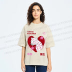 Unisex Yayoi Kusama Panther in Love Printed Washed Tee