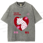 Unisex Yayoi Kusama Panther in Love Printed Washed Tee