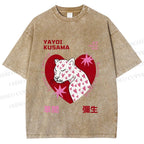 Unisex Yayoi Kusama Panther in Love Printed Washed Tee