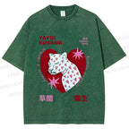 Unisex Yayoi Kusama Panther in Love Printed Washed Tee