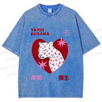 Unisex Yayoi Kusama Panther in Love Printed Washed Tee