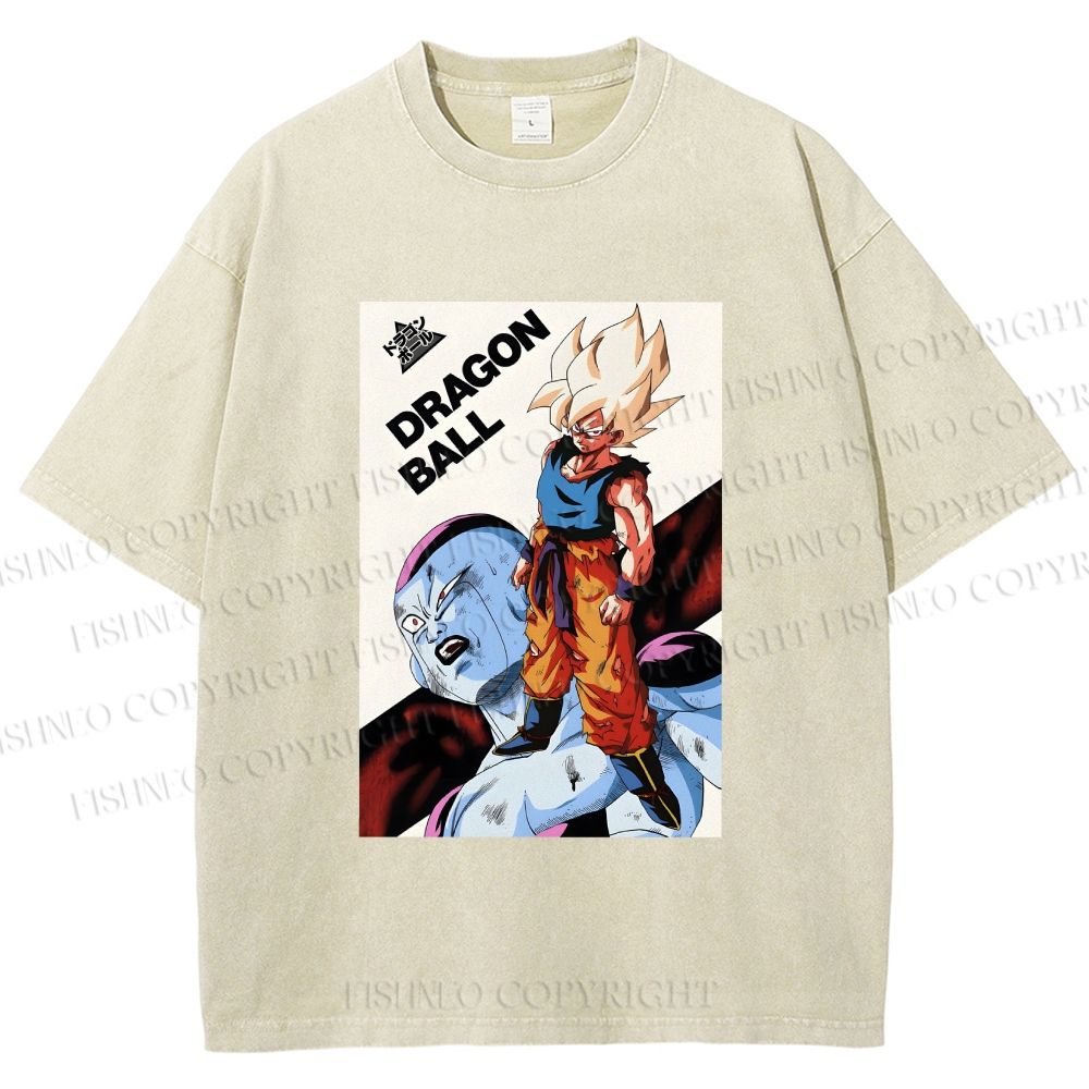 Unisex Goku Dragon Ball Printed Washed Tee