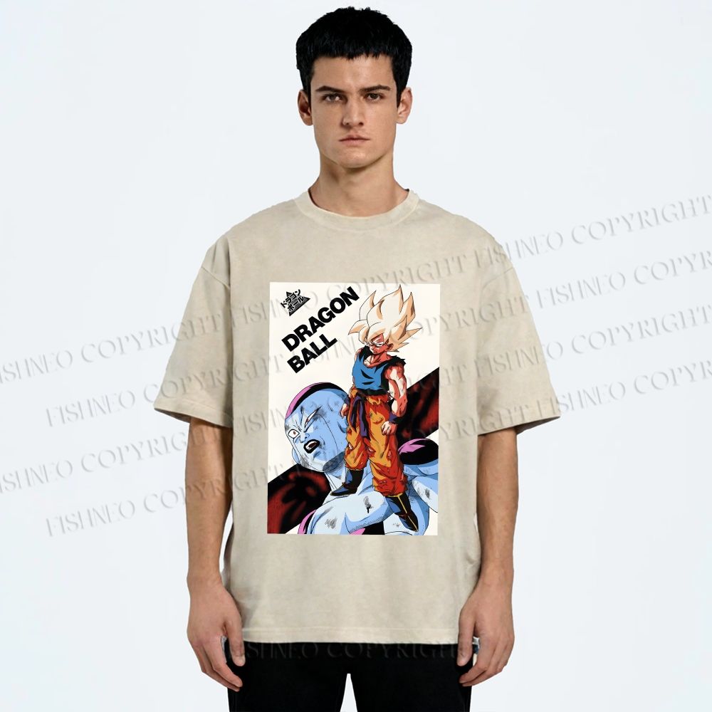 Unisex Goku Dragon Ball Printed Washed Tee