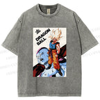 Unisex Goku Dragon Ball Printed Washed Tee