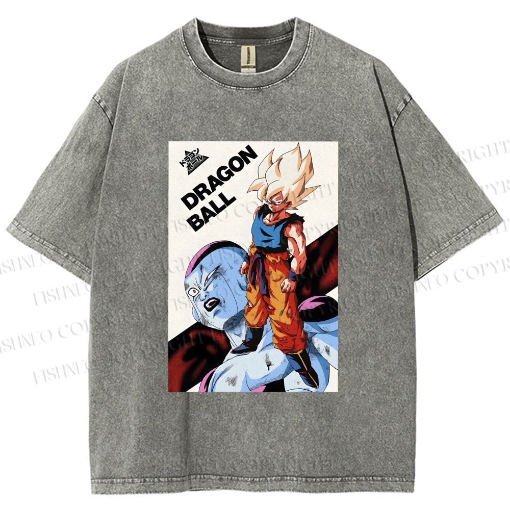 Unisex Goku Dragon Ball Printed Washed Tee
