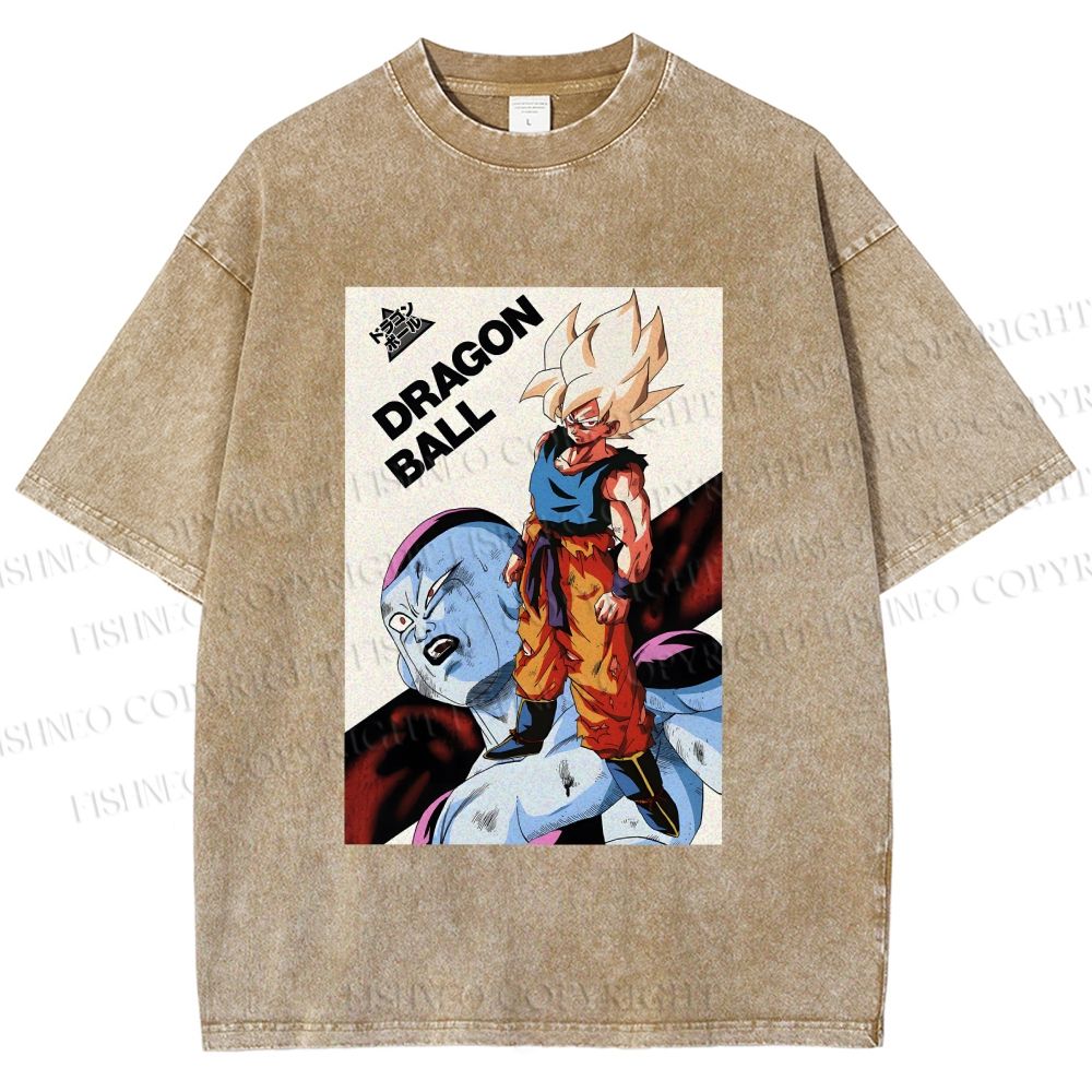 Unisex Goku Dragon Ball Printed Washed Tee