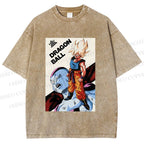 Unisex Goku Dragon Ball Printed Washed Tee