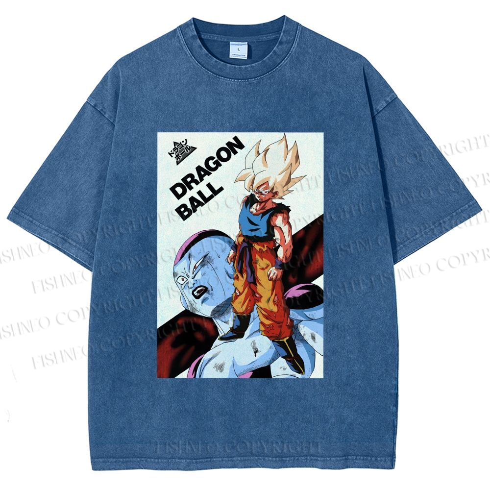 Unisex Goku Dragon Ball Printed Washed Tee
