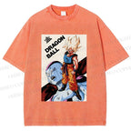 Unisex Goku Dragon Ball Printed Washed Tee