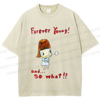 Unisex Forever Young Yoshitomo Nara Printed Washed Tee