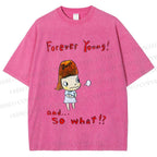 Unisex Forever Young Yoshitomo Nara Printed Washed Tee