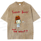 Unisex Forever Young Yoshitomo Nara Printed Washed Tee