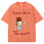 Unisex Forever Young Yoshitomo Nara Printed Washed Tee