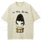 Unisex Yoshitomo Nara In The Drum Printed Washed Tee
