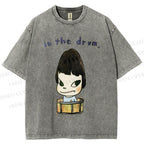 Unisex Yoshitomo Nara In The Drum Printed Washed Tee