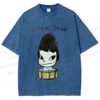 Unisex Yoshitomo Nara In The Drum Printed Washed Tee