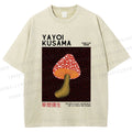 Unisex Yayoi Kusama Mushroom Printed Washed Tee