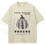 Unisex Yayoi Kusama Pumpkin Printed Washed Tee