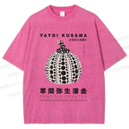 Unisex Yayoi Kusama Pumpkin Printed Washed Tee