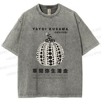 Unisex Yayoi Kusama Pumpkin Printed Washed Tee