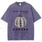 Unisex Yayoi Kusama Pumpkin Printed Washed Tee