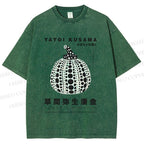 Unisex Yayoi Kusama Pumpkin Printed Washed Tee
