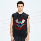 Unisex Mazinger Z Printed Washed Tank Top