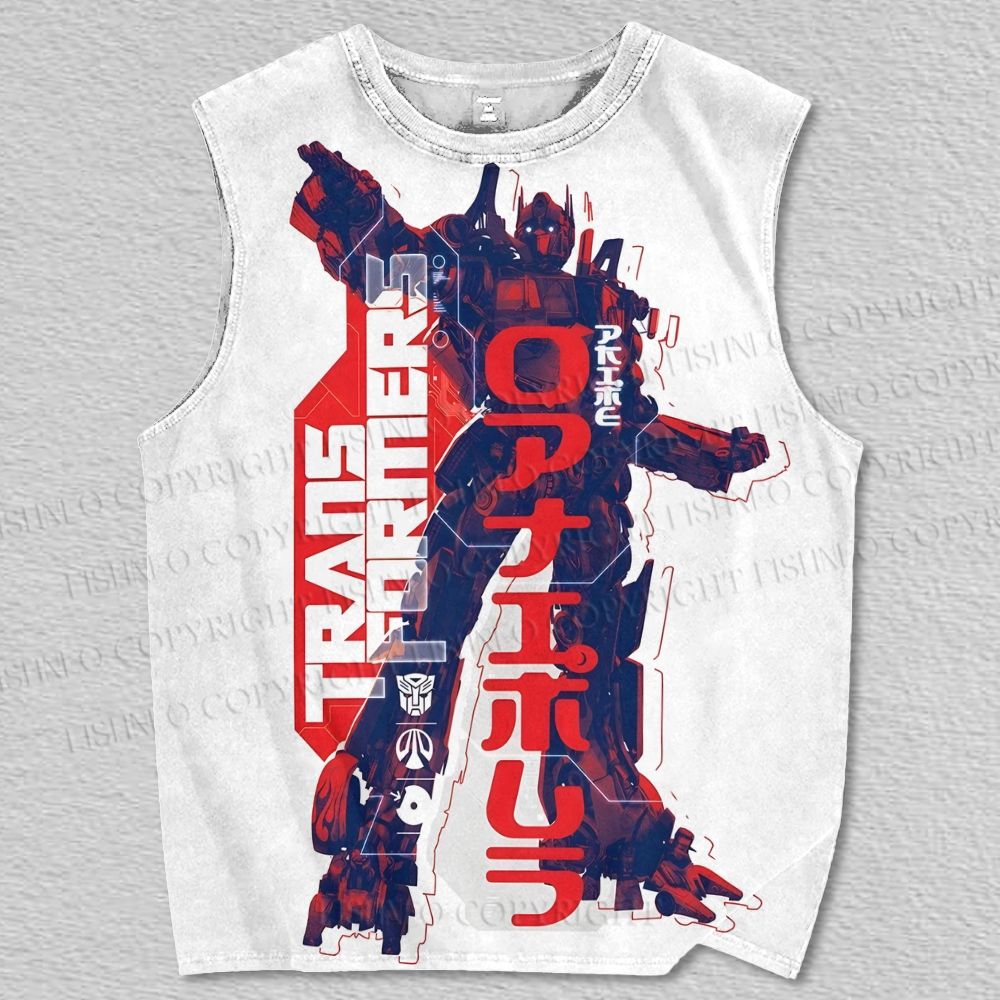 Unisex Transformers Optimus Prime Printed Tank Top