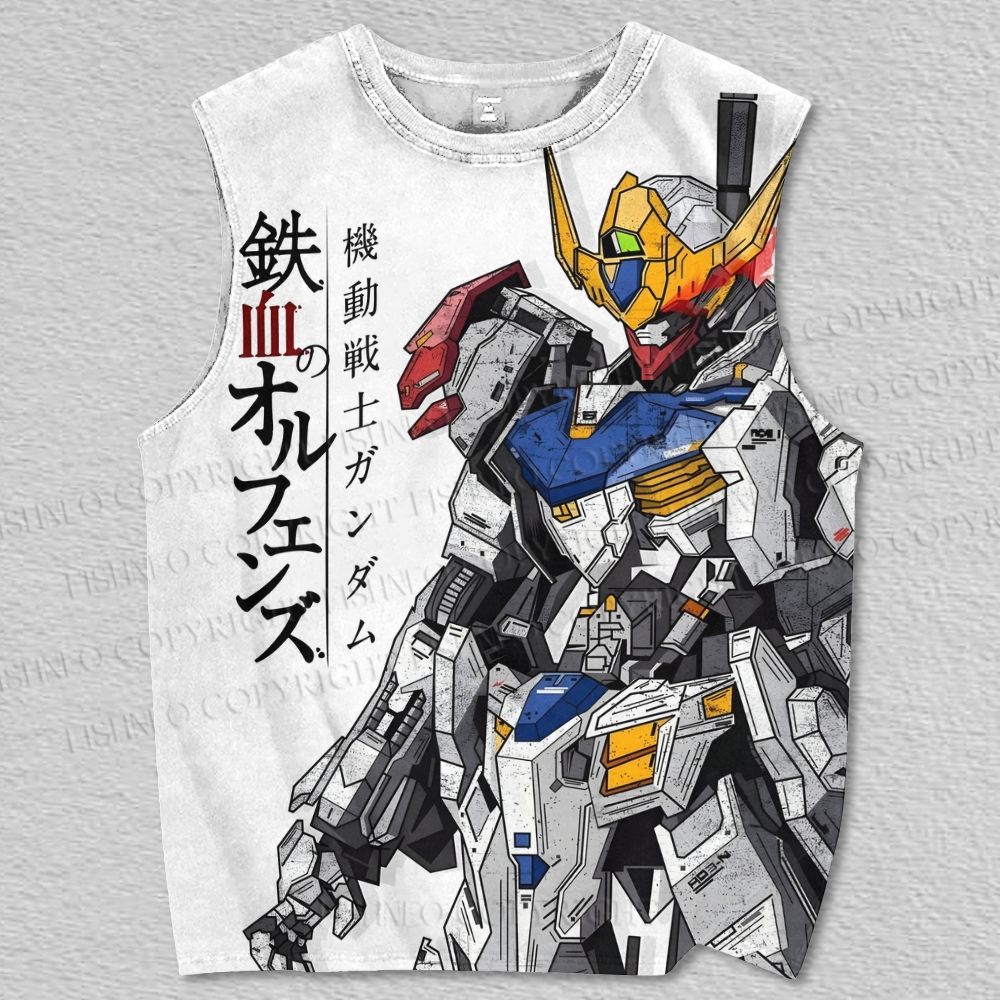Unisex Gundam Printed Tank Top