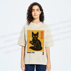 Unisex Sake Fox Printed Washed Tee