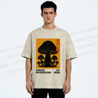 Unisex Kinoko Mushrooms Printed Washed Tee