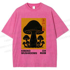 Unisex Kinoko Mushrooms Printed Washed Tee